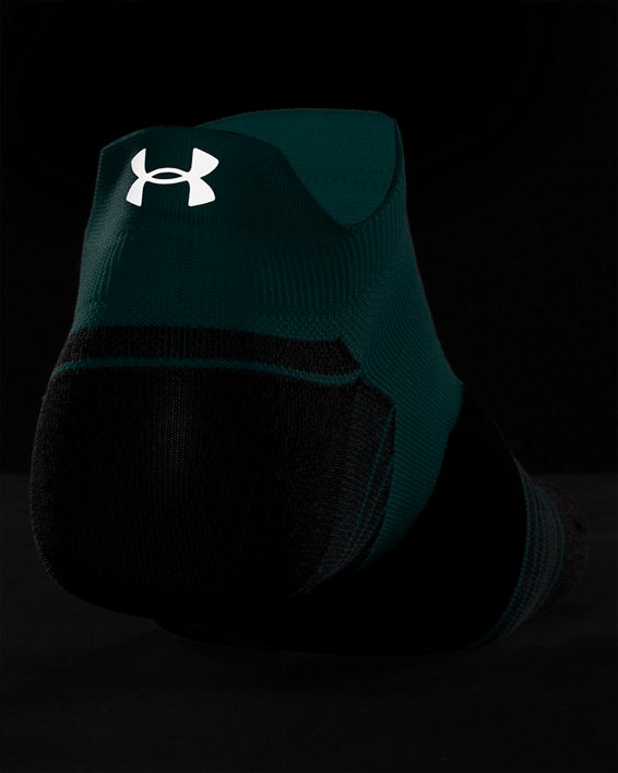 Unisex UA Run No Show Tab Socks 2-Pack, Green, pdpMainDesktop image number 4